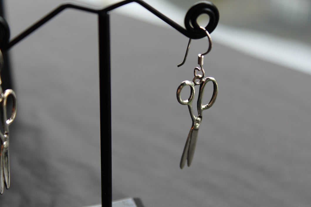 Sterling Silver Scissors Earrings