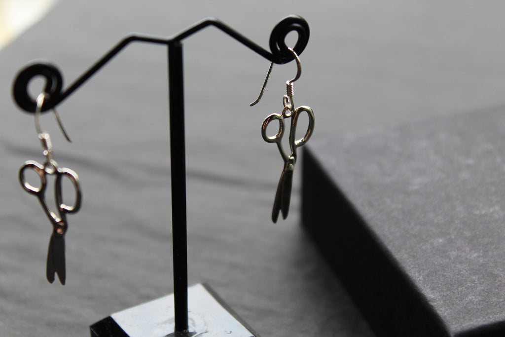 Sterling Silver Scissors Earrings