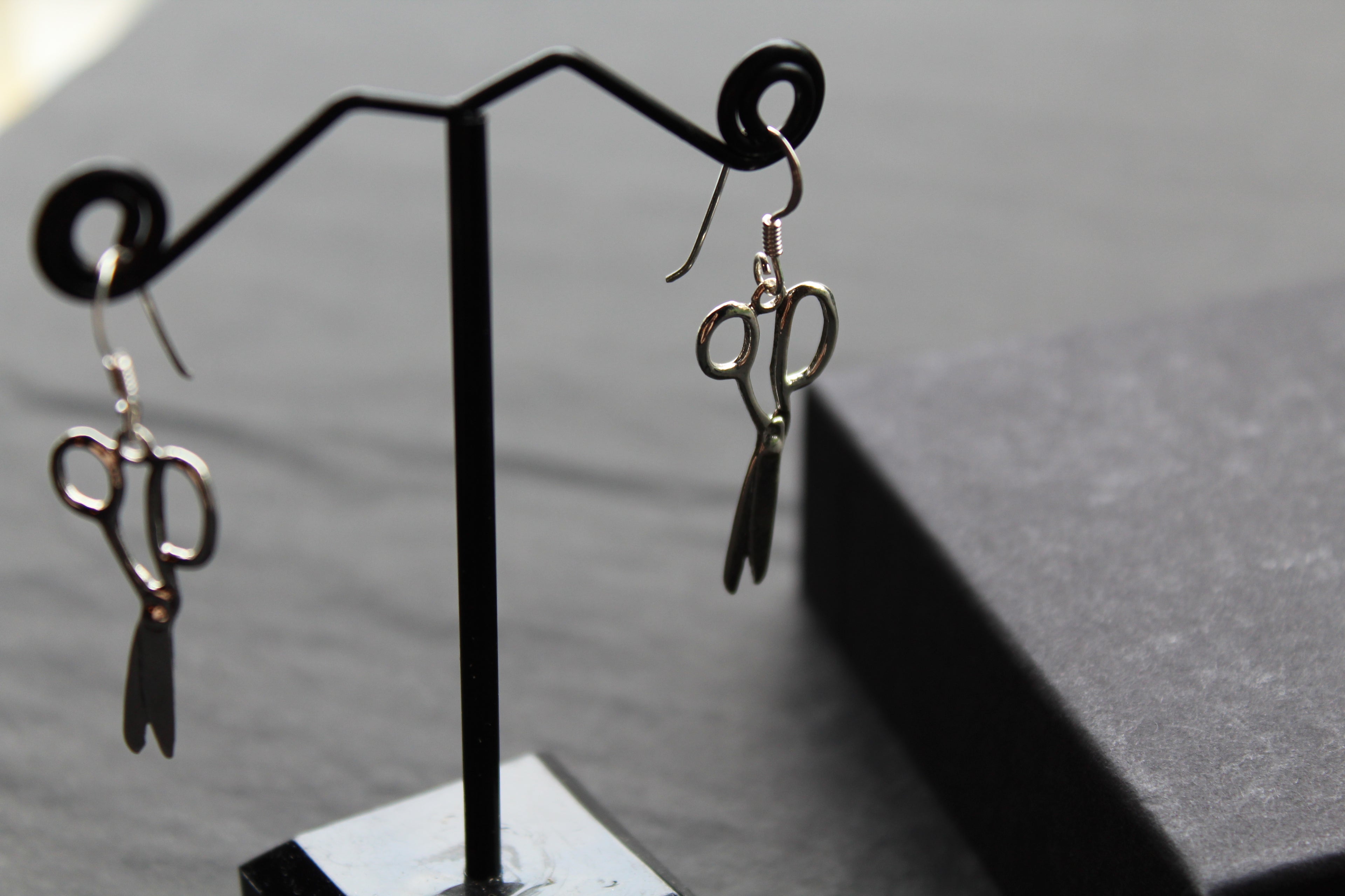 Sterling Silver Scissors Earrings