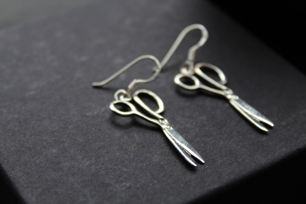 Sterling Silver Scissors Earrings