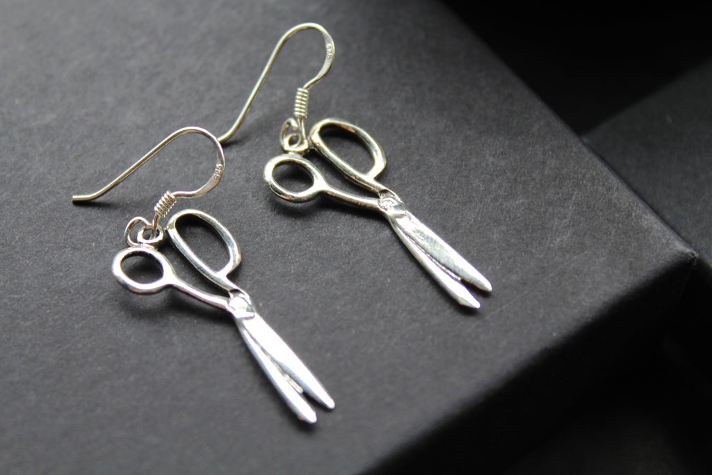 Sterling Silver Scissors Earrings