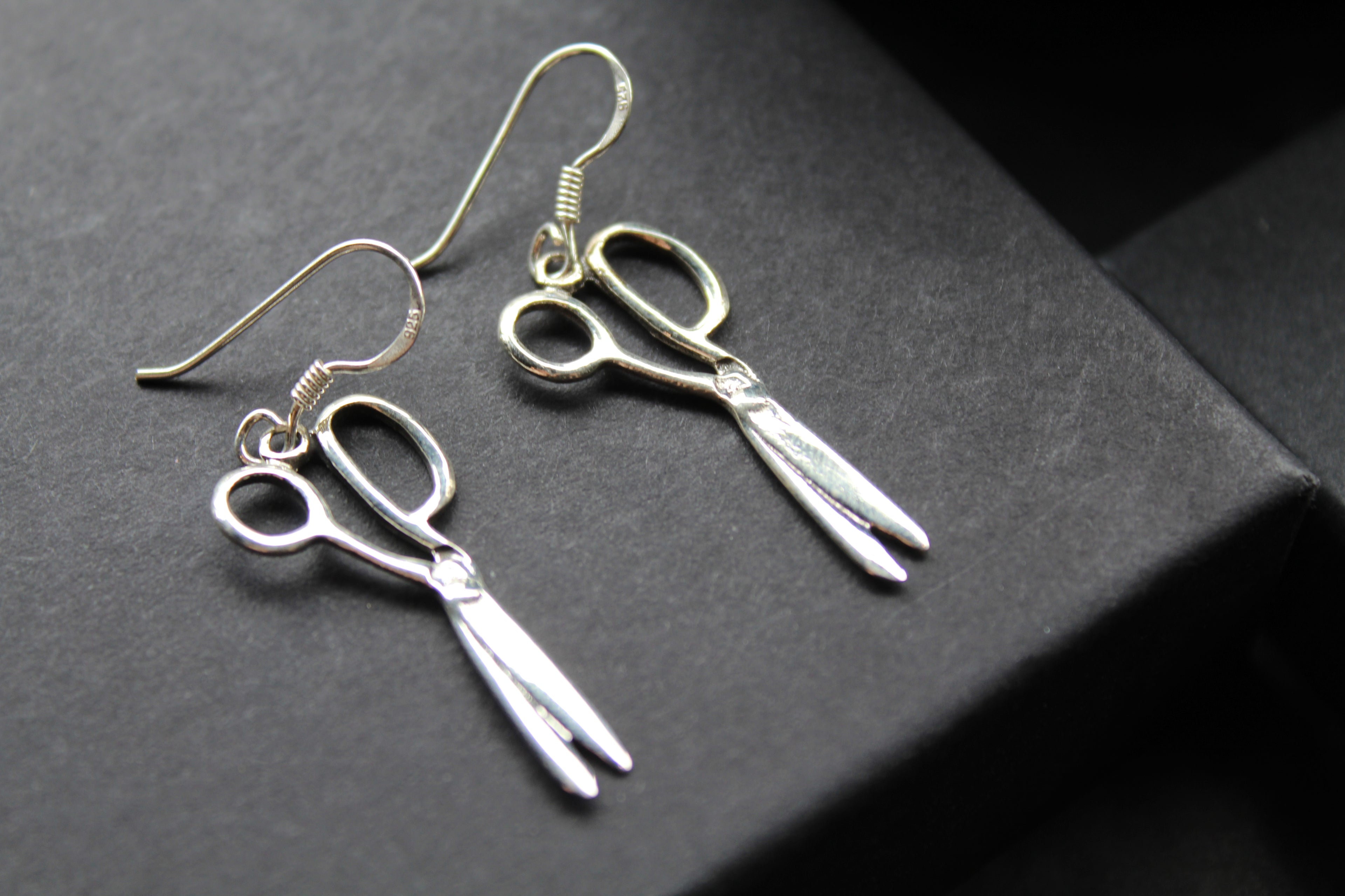 Sterling Silver Scissors Earrings