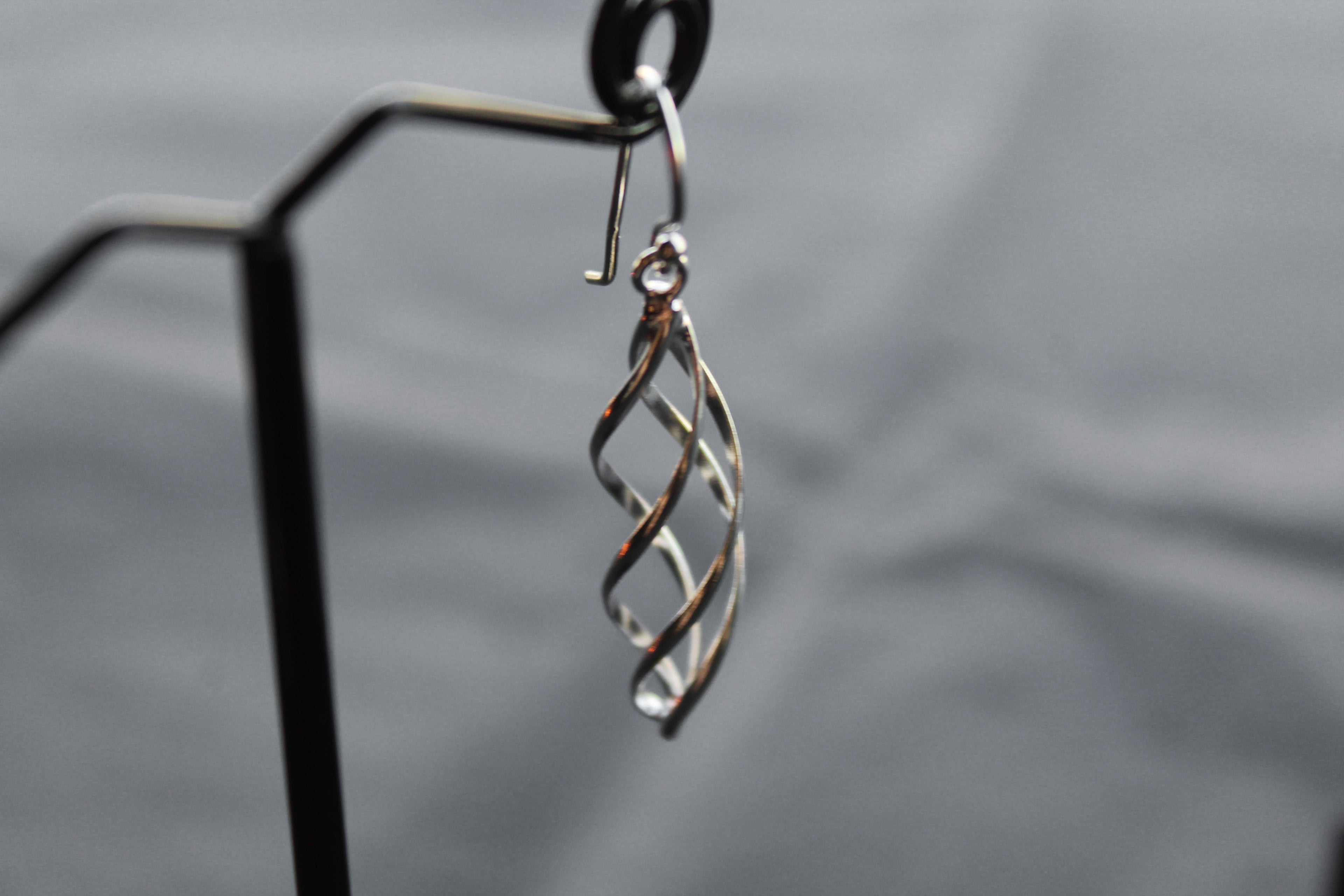 Sterling Silver Spiral Drop Earrings