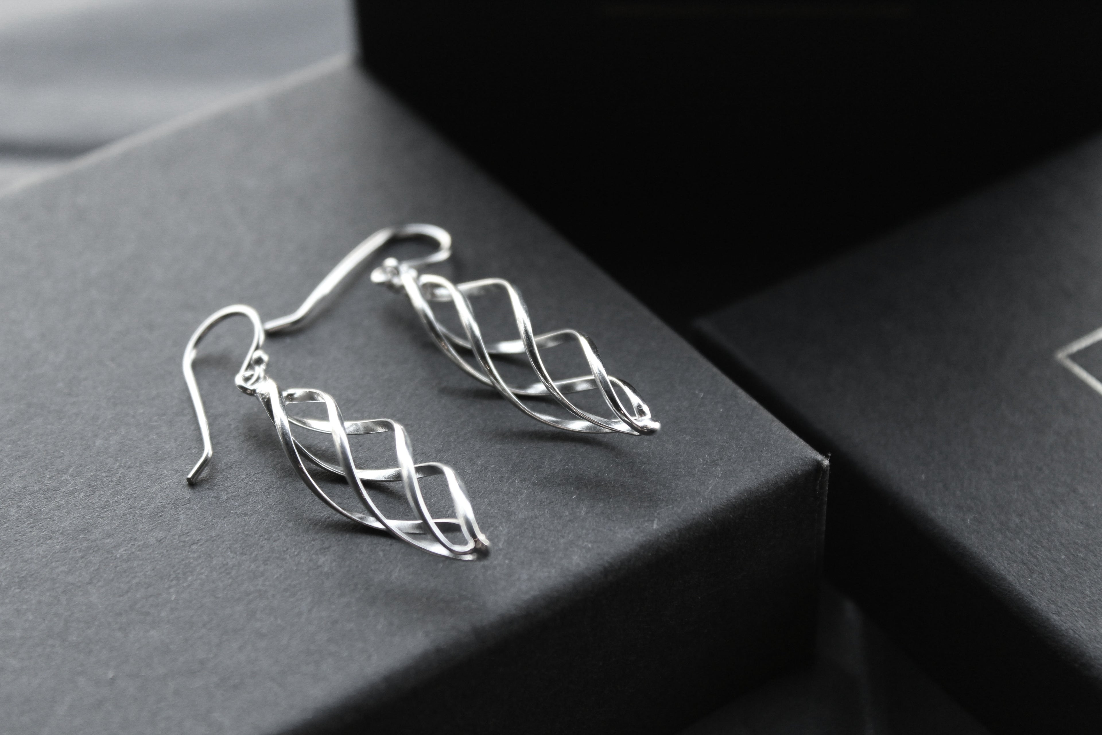 Sterling Silver Spiral Drop Earrings