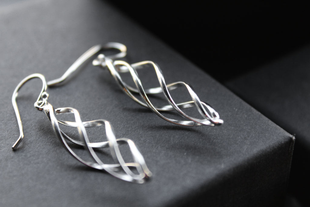Sterling Silver Spiral Drop Earrings