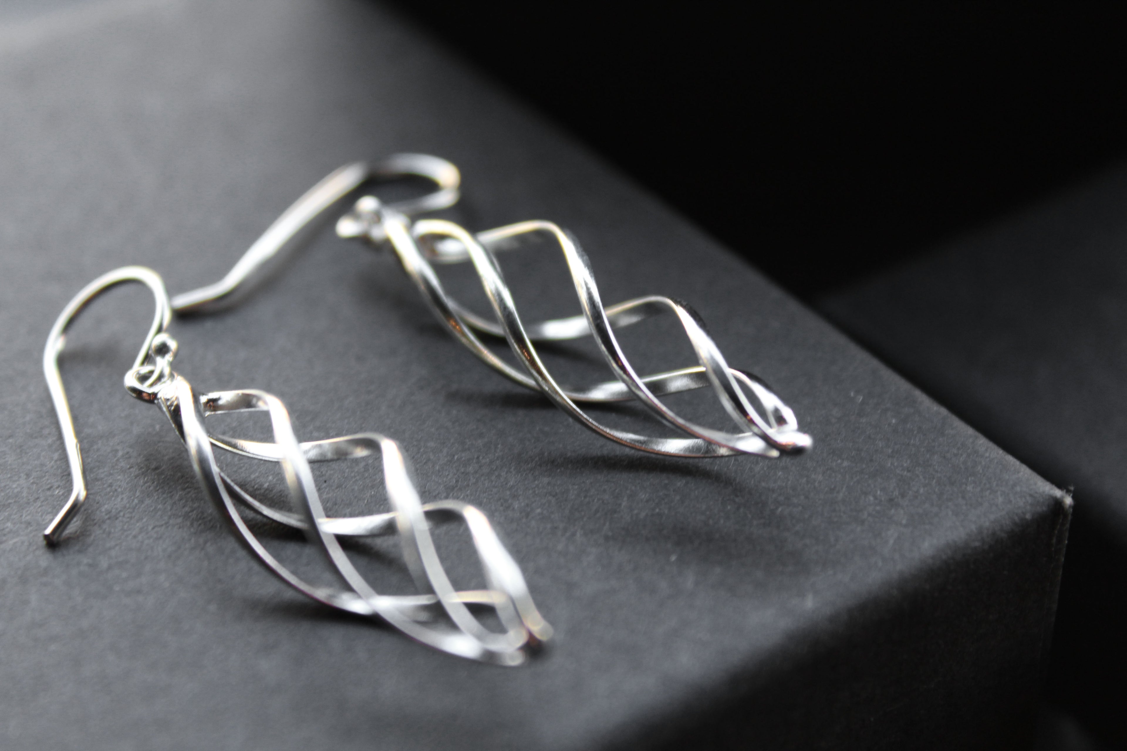 Sterling Silver Spiral Drop Earrings