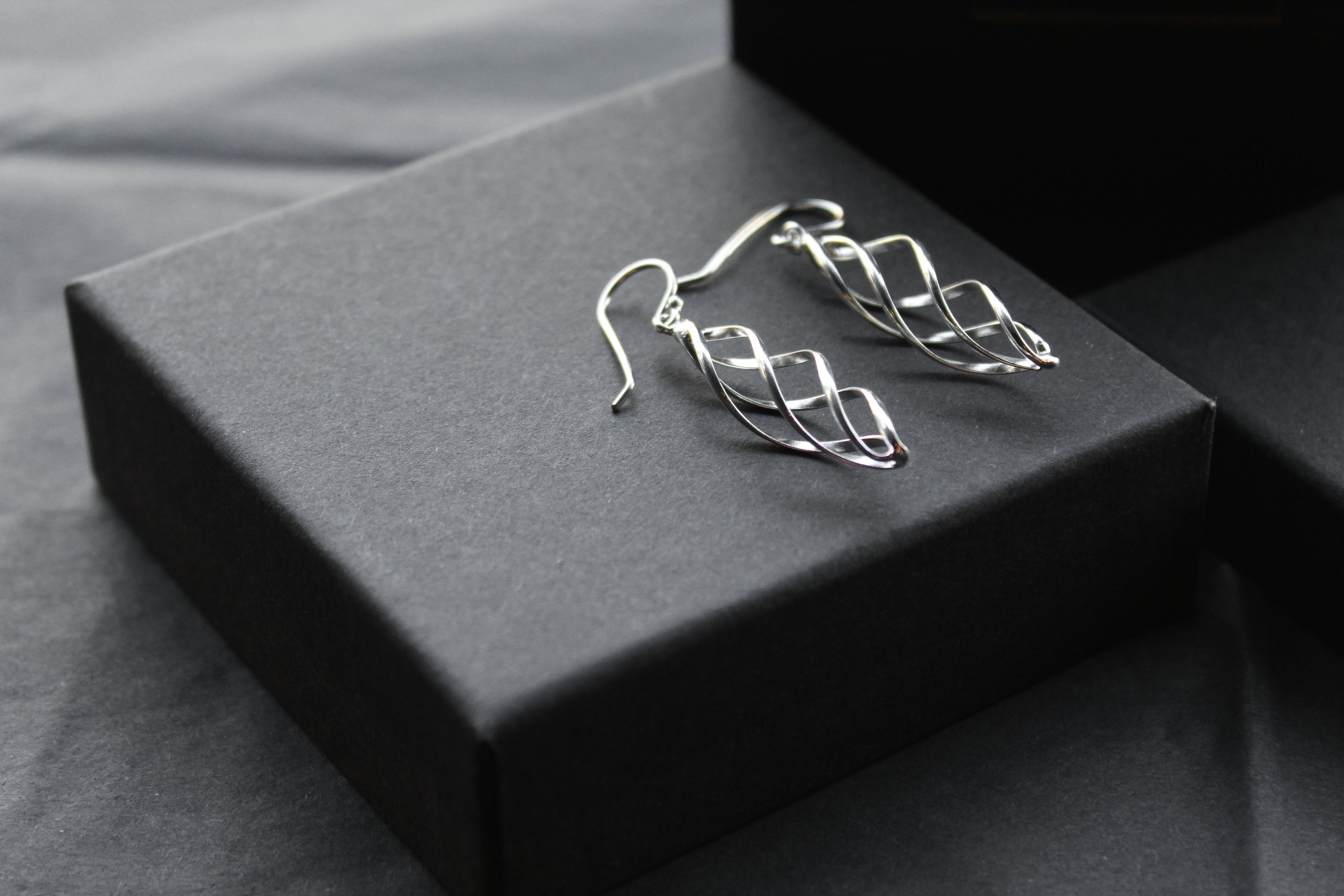 Sterling Silver Spiral Drop Earrings