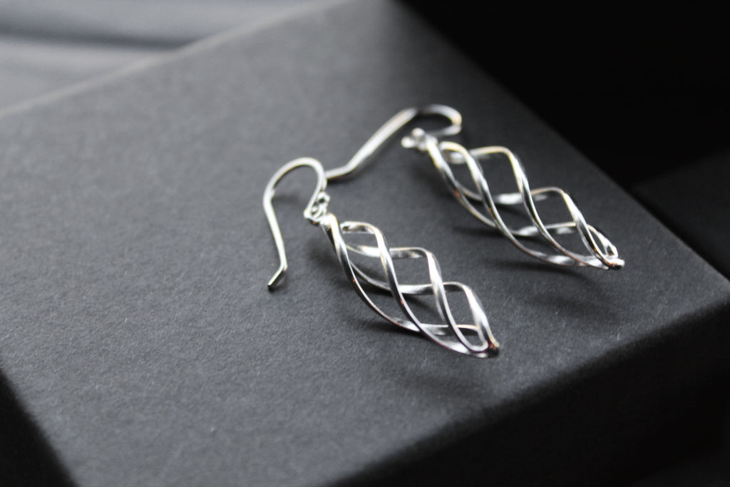 Sterling Silver Spiral Drop Earrings