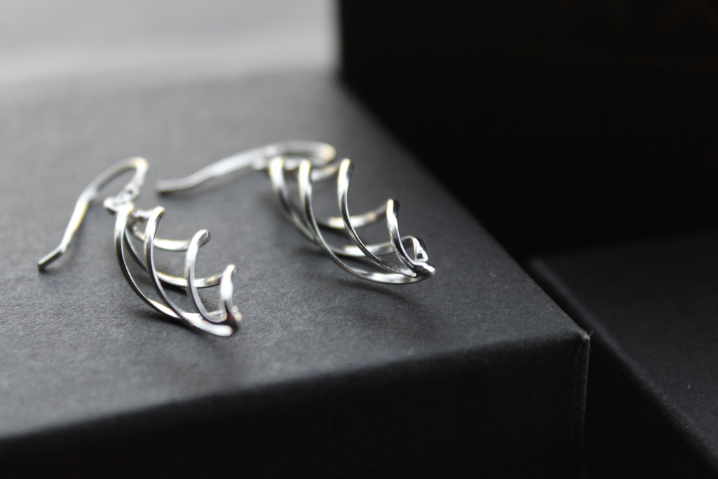 Sterling Silver Spiral Drop Earrings