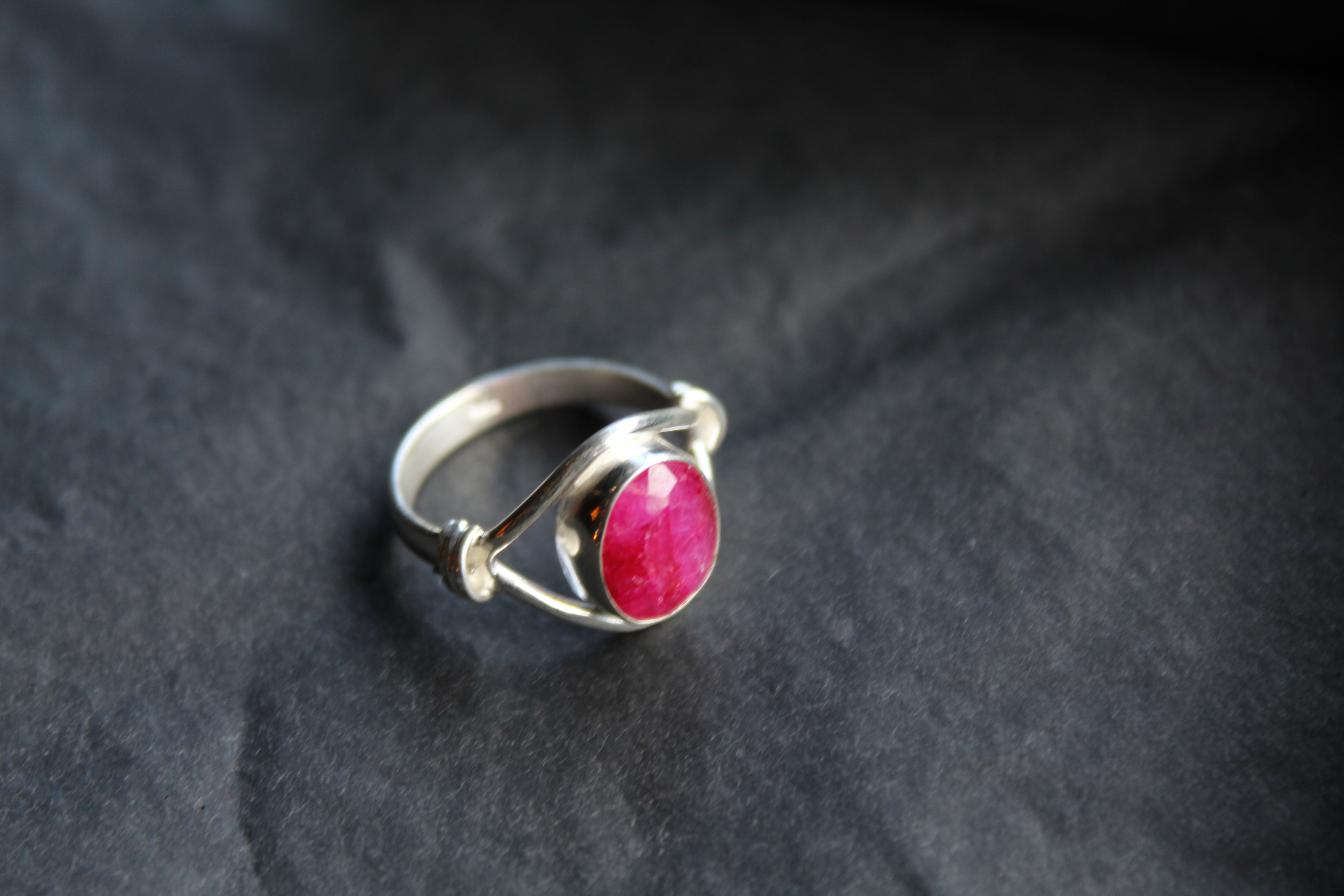 Striking Small Oval Ruby Red Ring