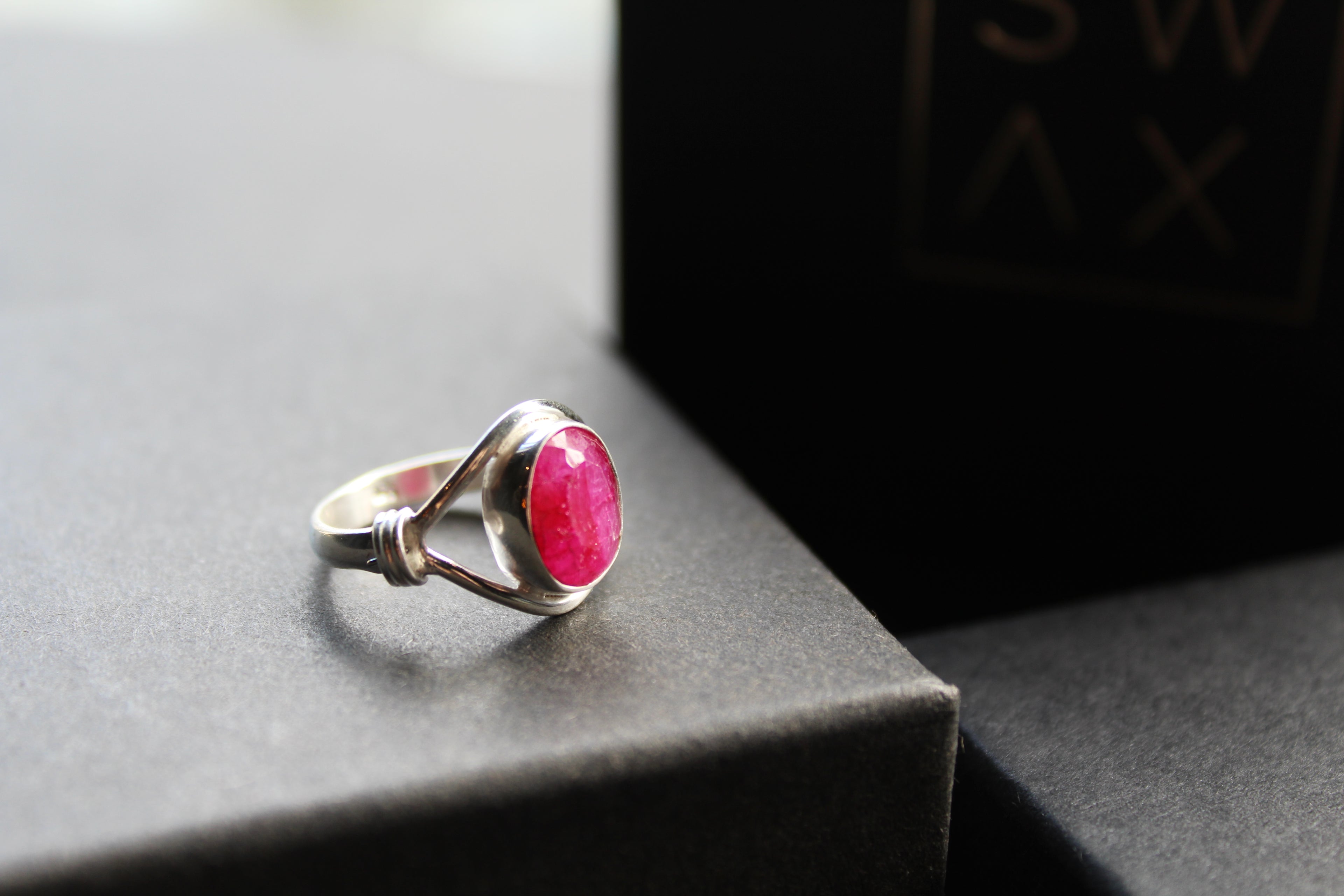 Striking Small Oval Ruby Red Ring