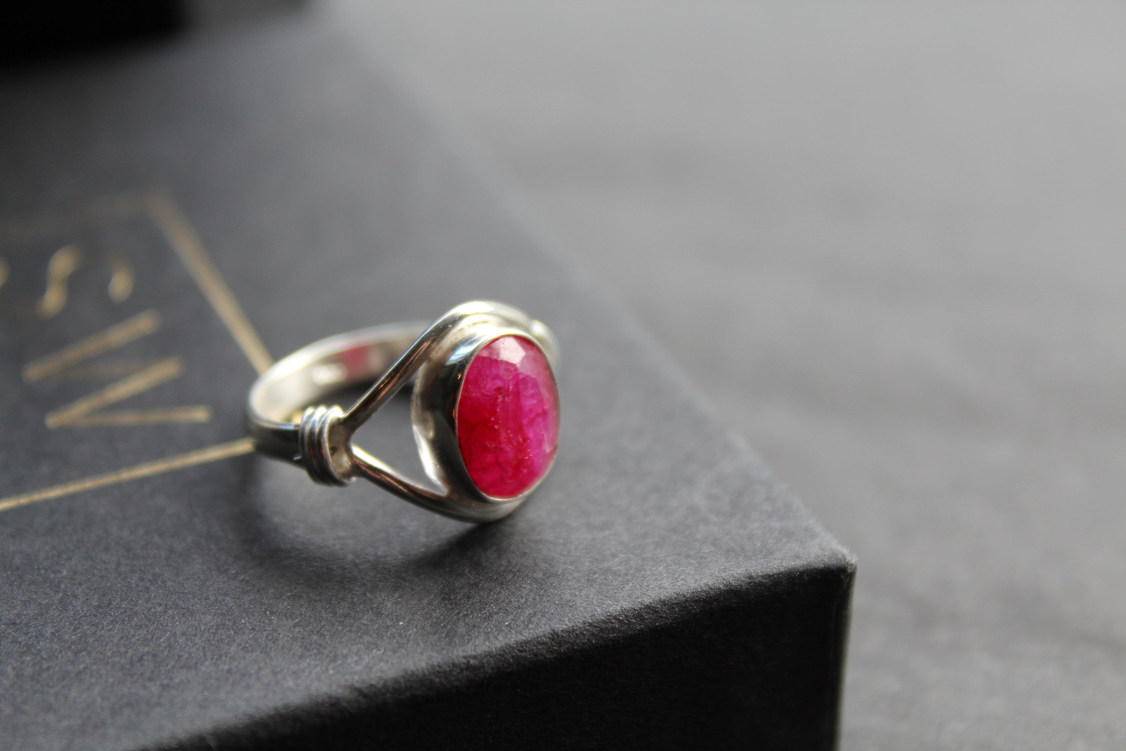 Striking Small Oval Ruby Red Ring