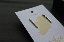 Load image into Gallery viewer, Studs of Hope - Minimalist Silver Bar Stud
