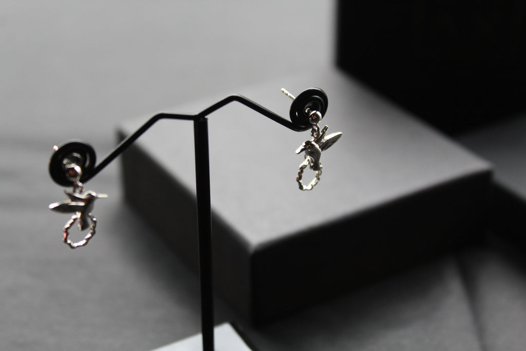 Studs of Hope - Silver Hummingbird Stud