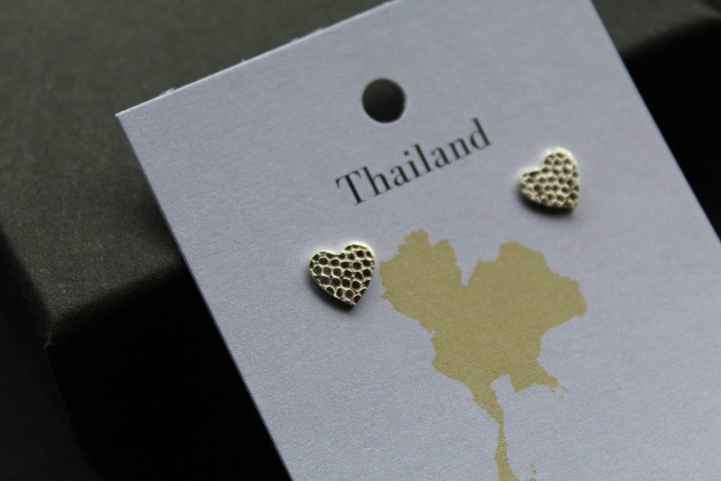 Studs of Hope - Silver Textured Heart Stud