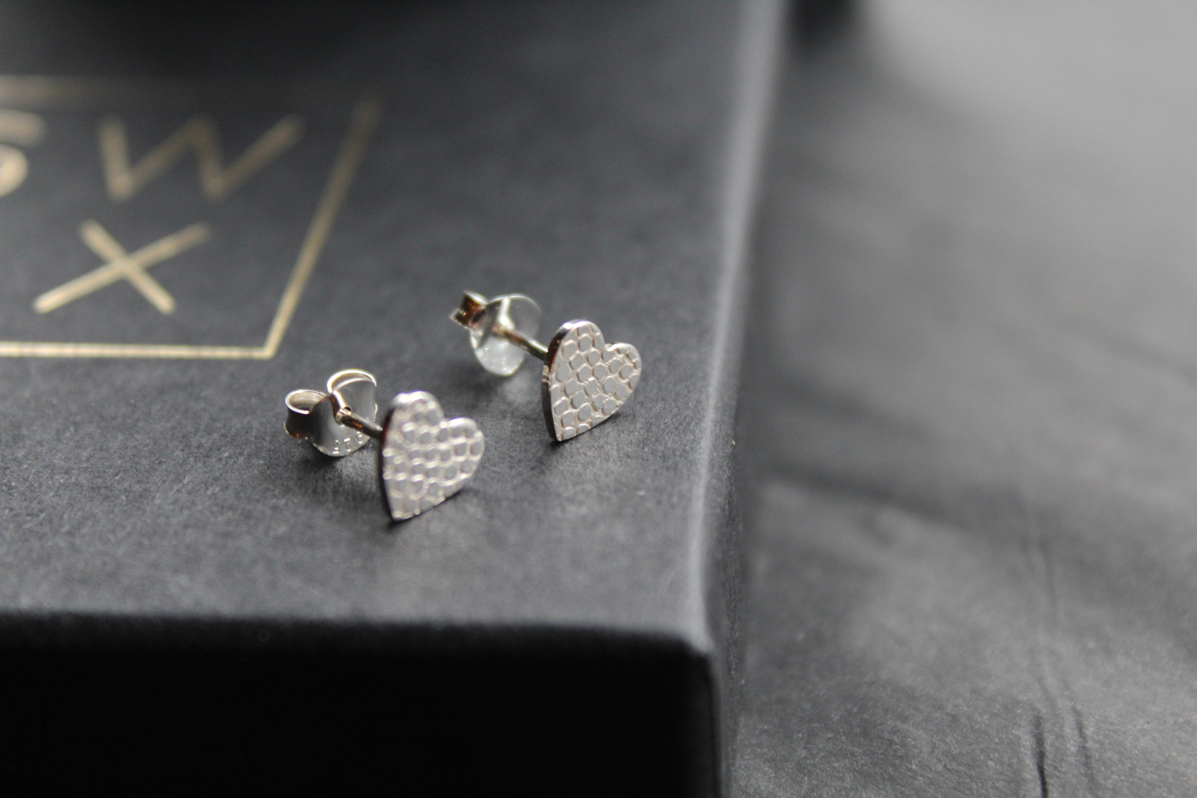 Studs of Hope - Silver Textured Heart Stud