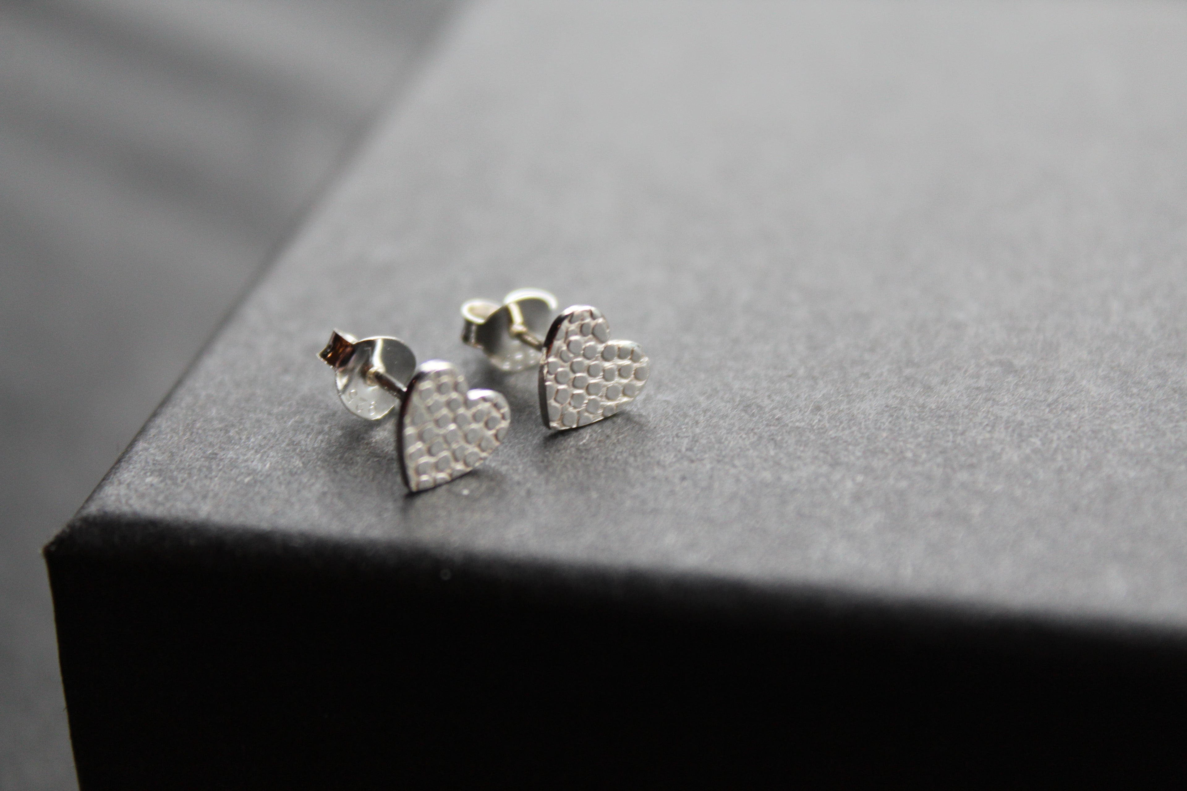 Studs of Hope - Silver Textured Heart Stud