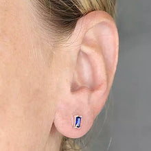 Load image into Gallery viewer, Sapphire Glass Baguette Studs
