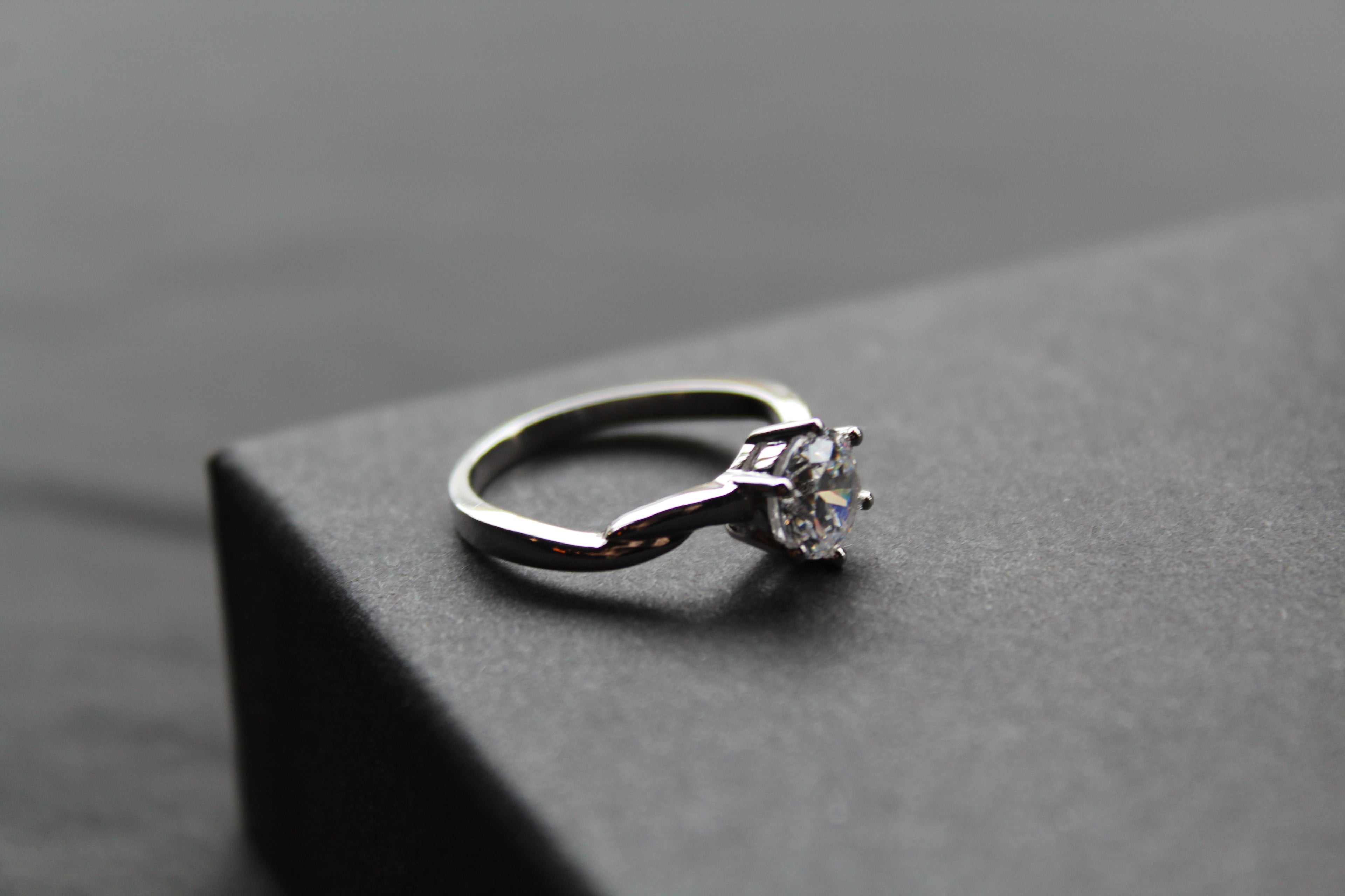 Sweet Twist Silver & Cubic Zirconia Solitaire Ring