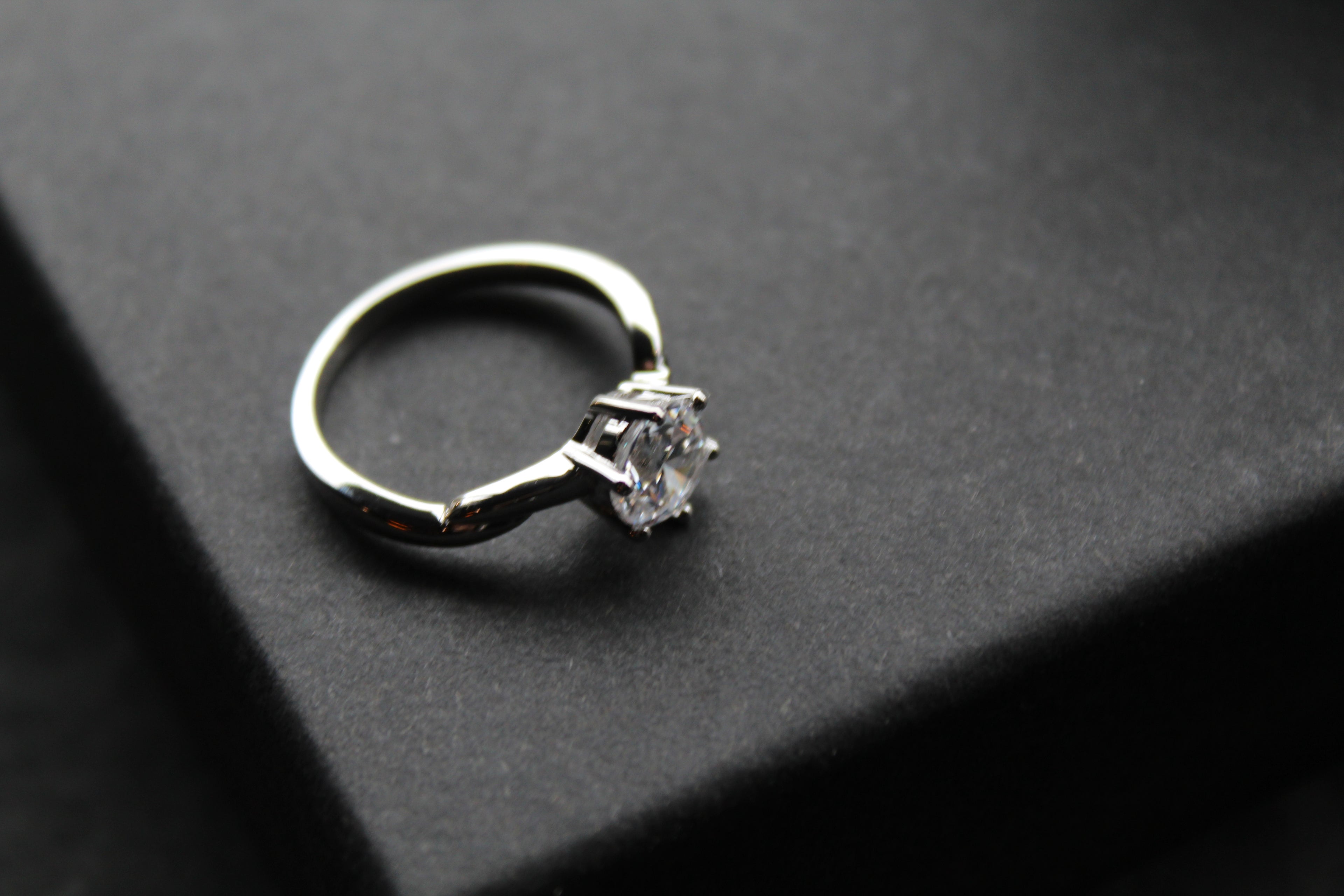 Sweet Twist Silver & Cubic Zirconia Solitaire Ring