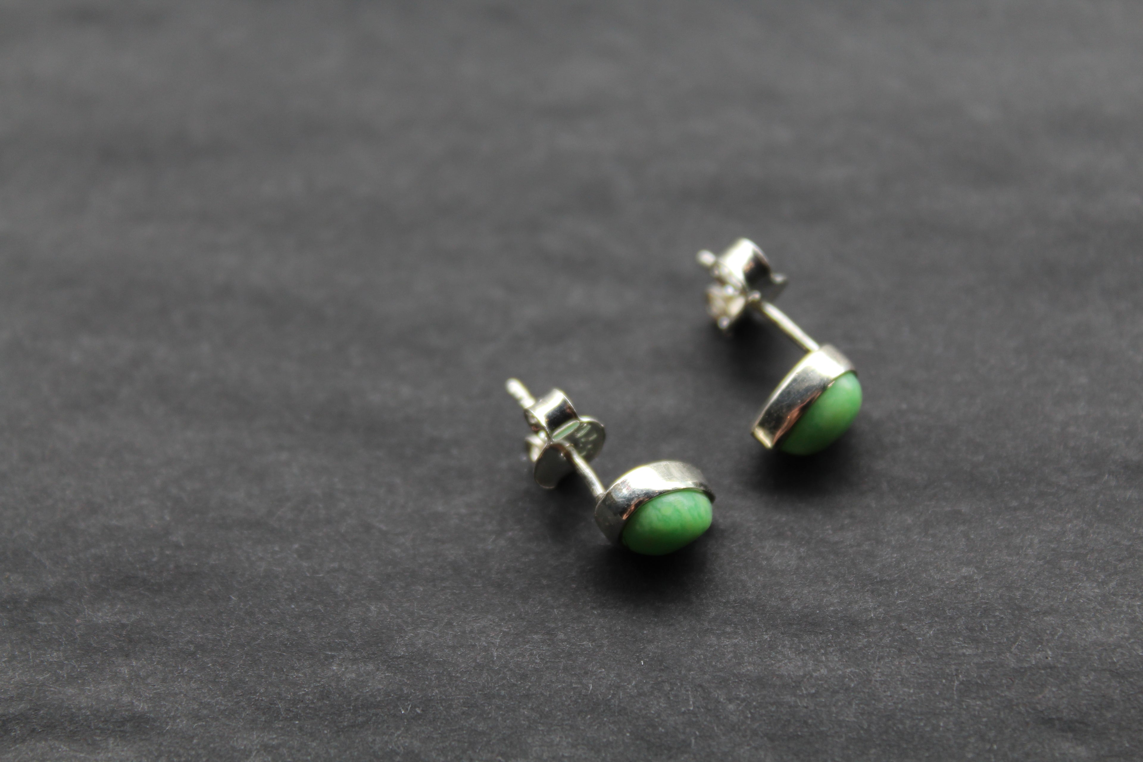 Teardrop Green Mohave Turquoise Studs