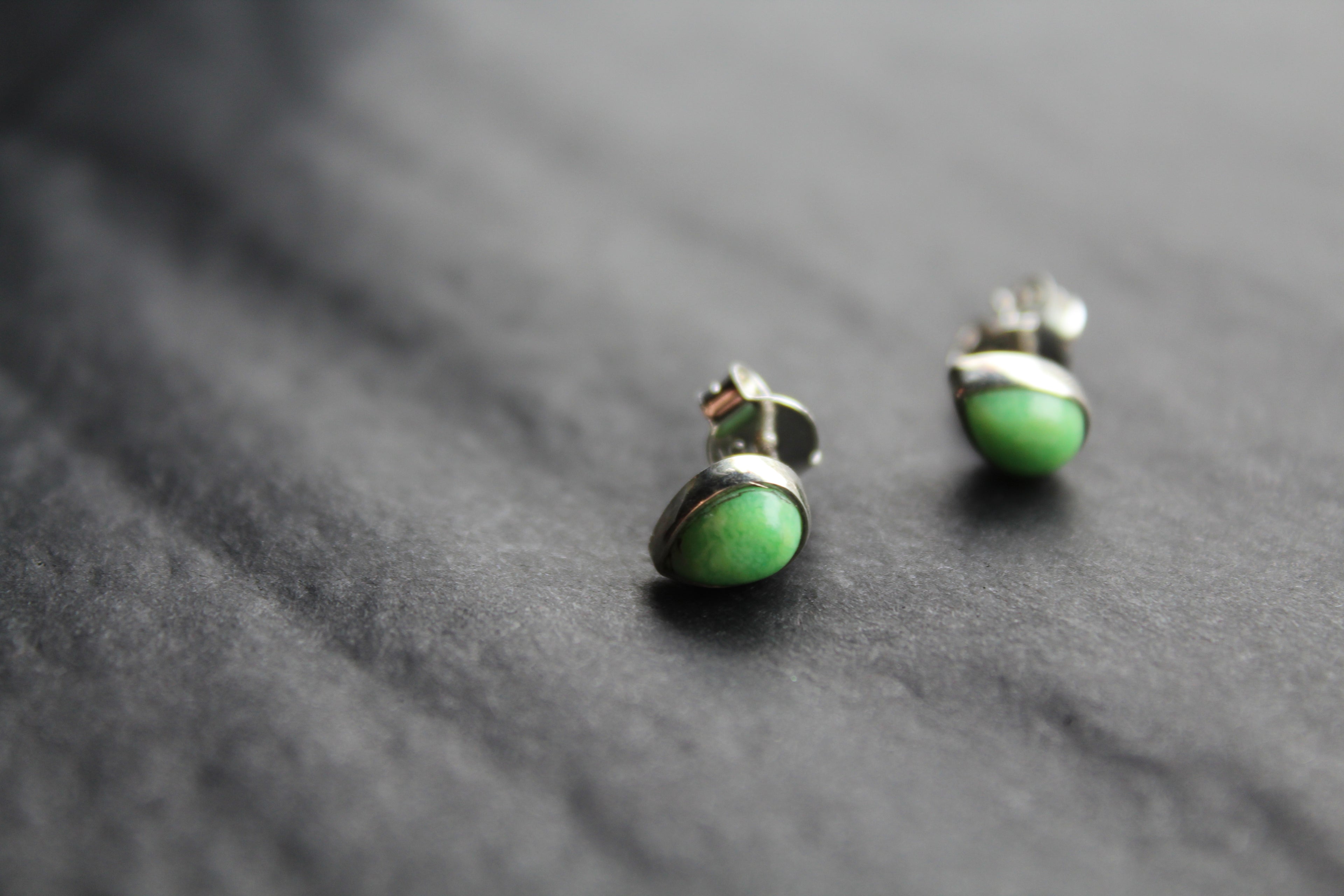 Teardrop Green Mohave Turquoise Studs