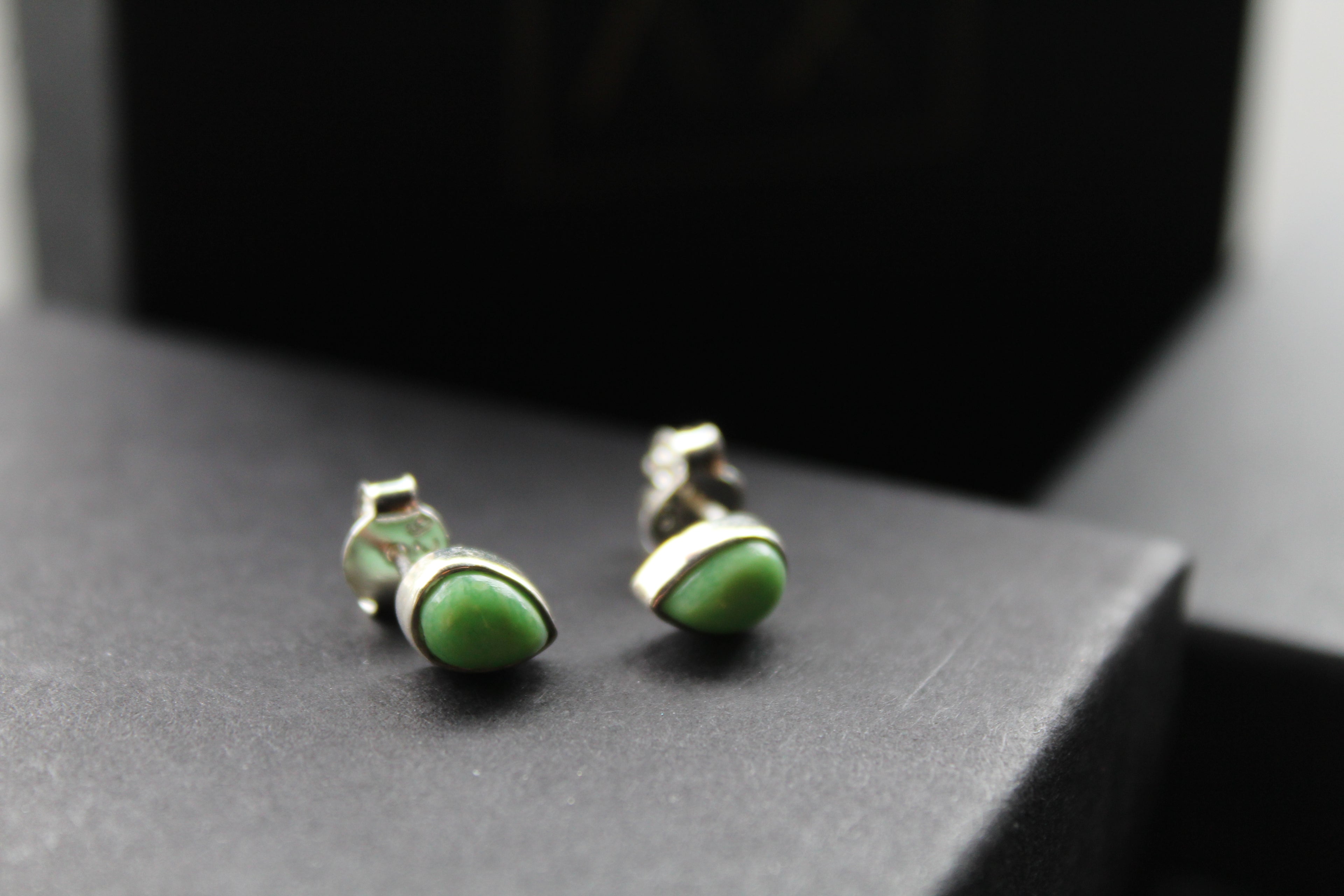 Teardrop Green Mohave Turquoise Studs