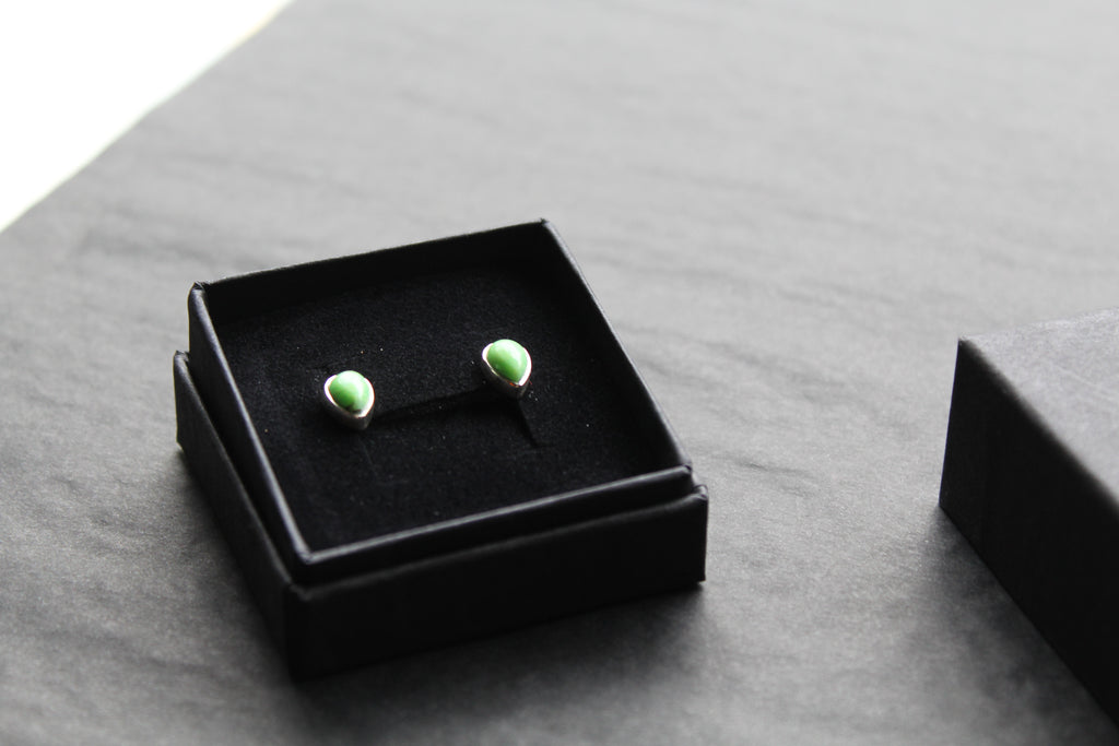 Teardrop Green Mohave Turquoise Studs