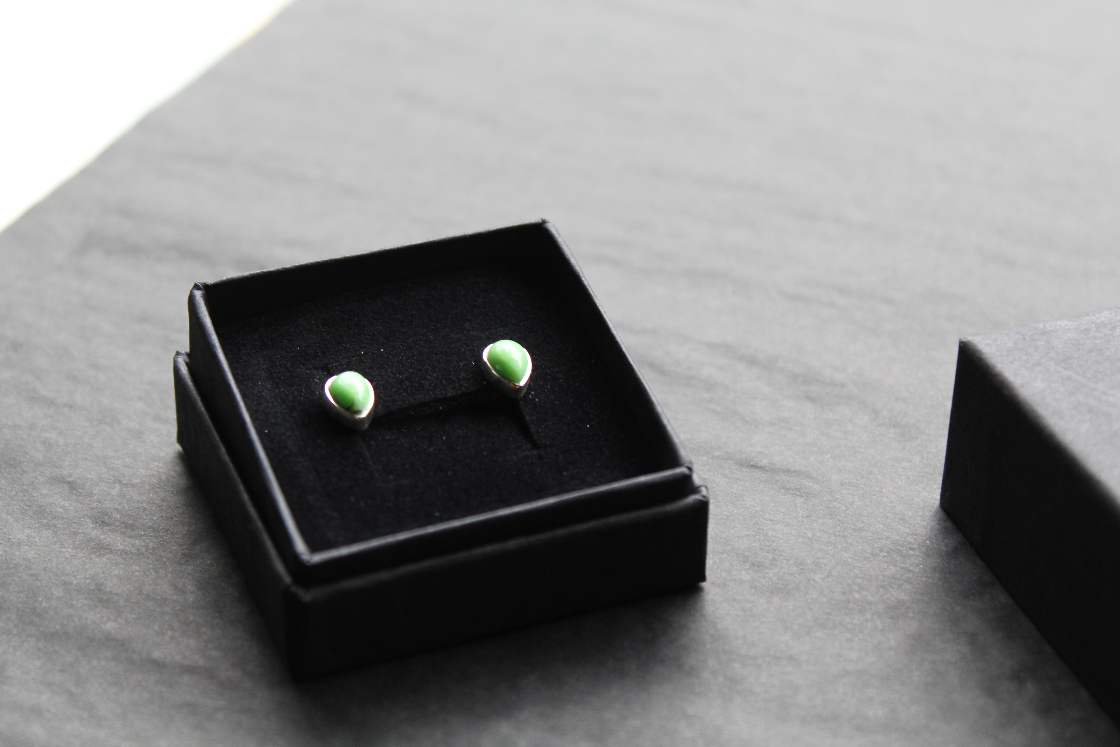 Teardrop Green Mohave Turquoise Studs