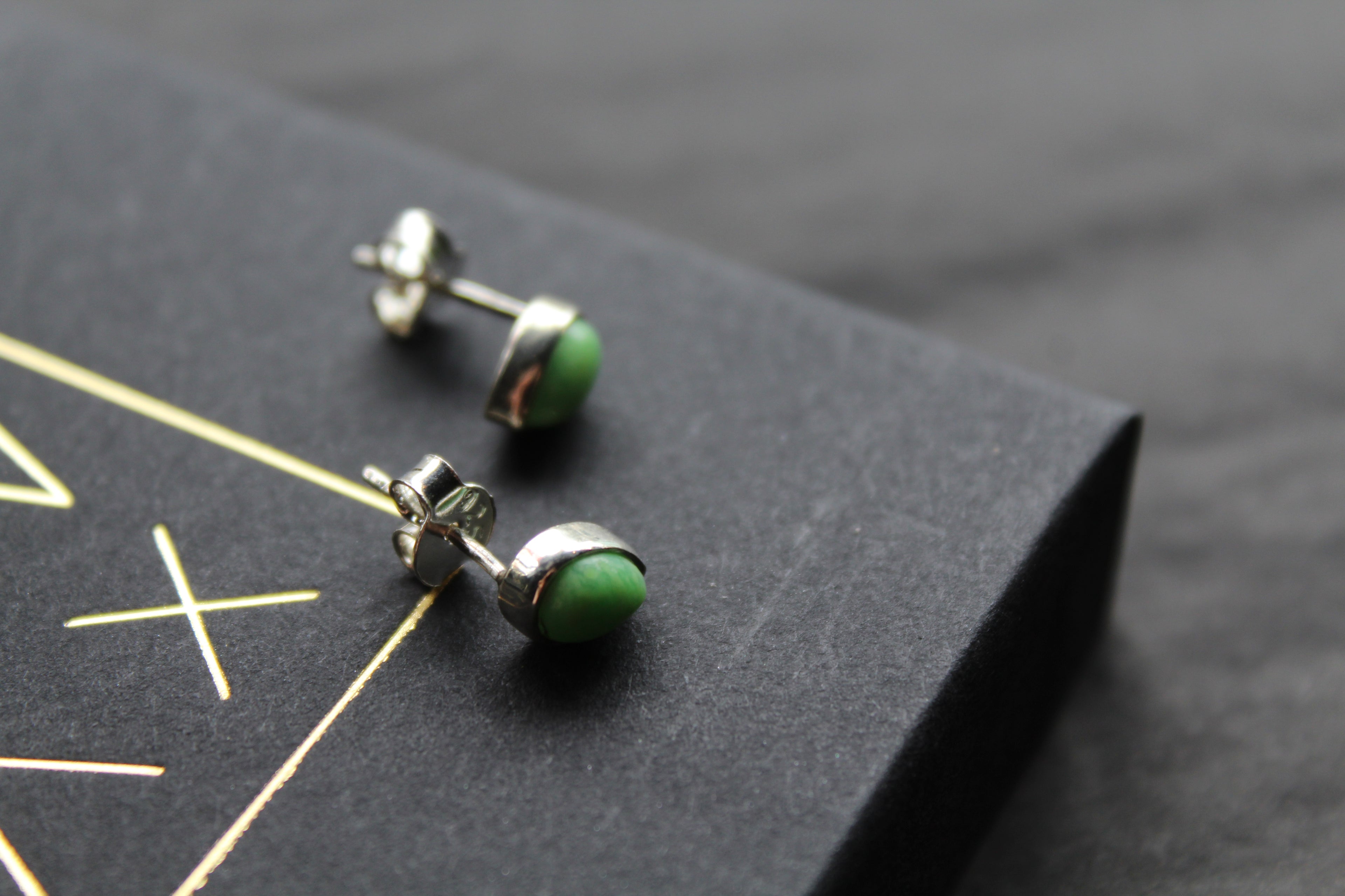 Teardrop Green Mohave Turquoise Studs