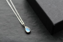 Load image into Gallery viewer, Teardrop Rainbow Moonstone Necklace
