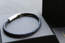 Load image into Gallery viewer, Single Plait Thin Leather Bracelet 21cm
