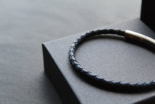 Load image into Gallery viewer, Single Plait Thin Leather Bracelet 21cm
