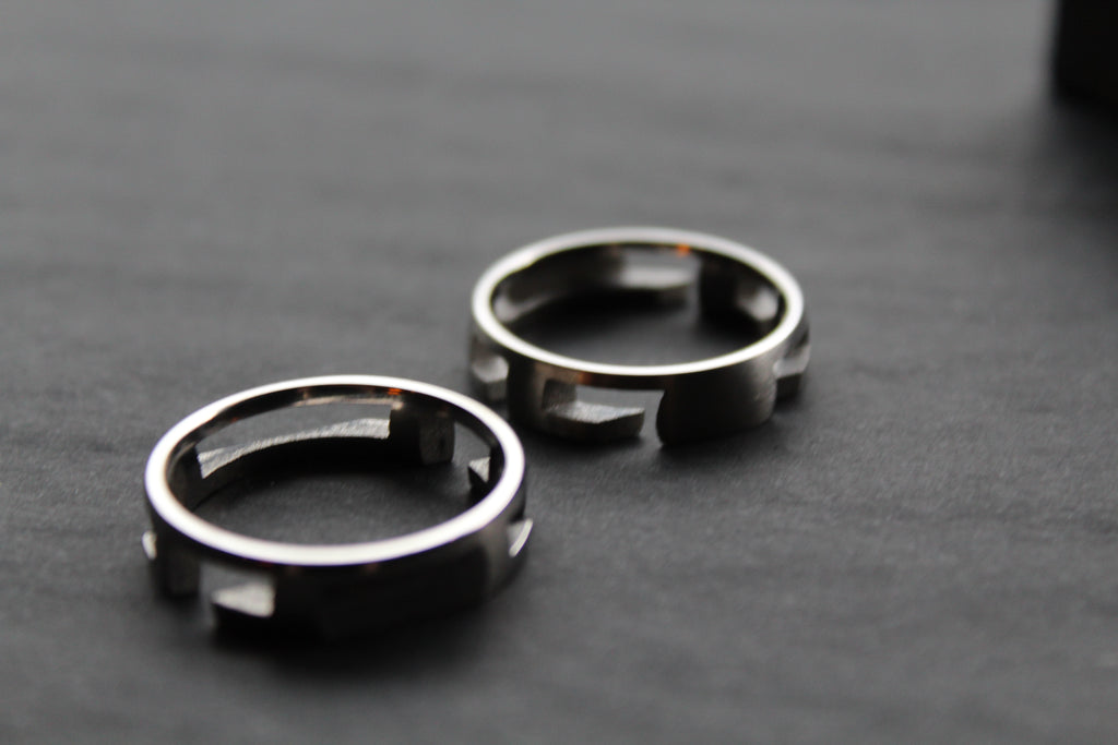 Greek Key Titanium Puzzle Ring