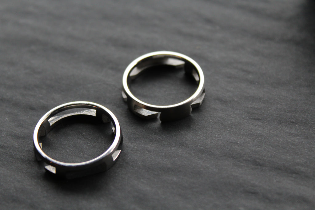 Greek Key Titanium Puzzle Ring