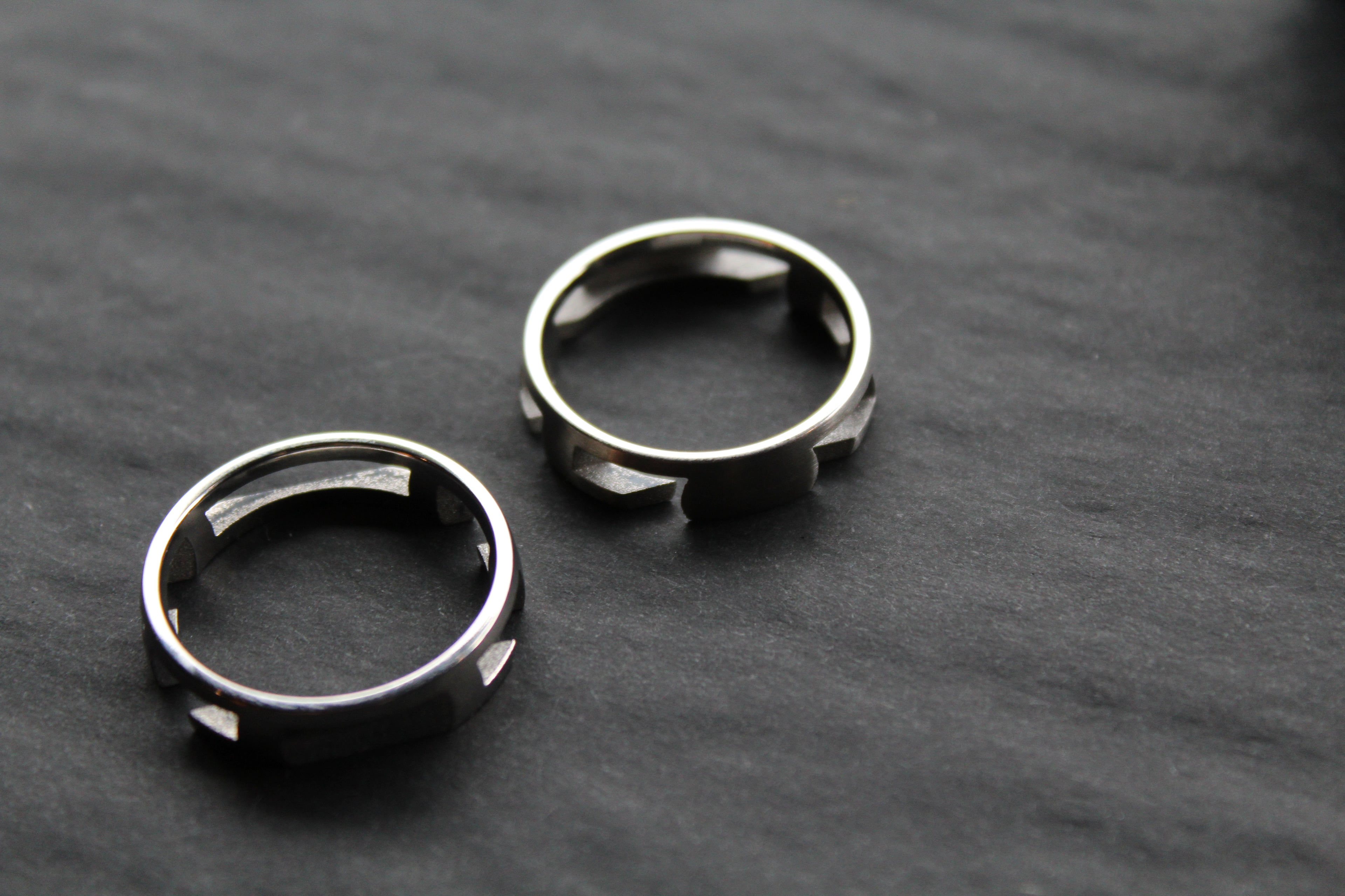 Greek Key Titanium Puzzle Ring