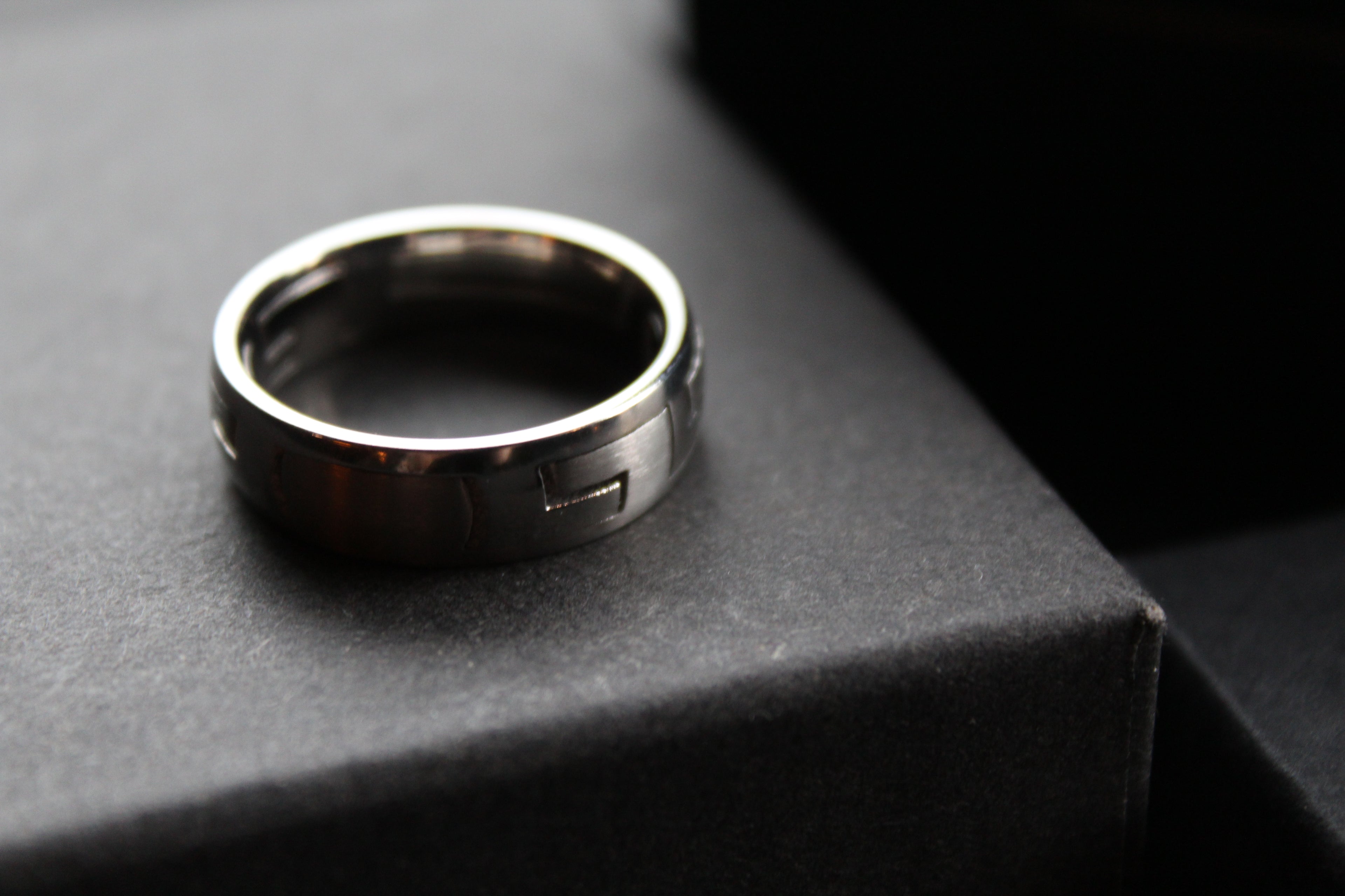 Greek Key Titanium Puzzle Ring