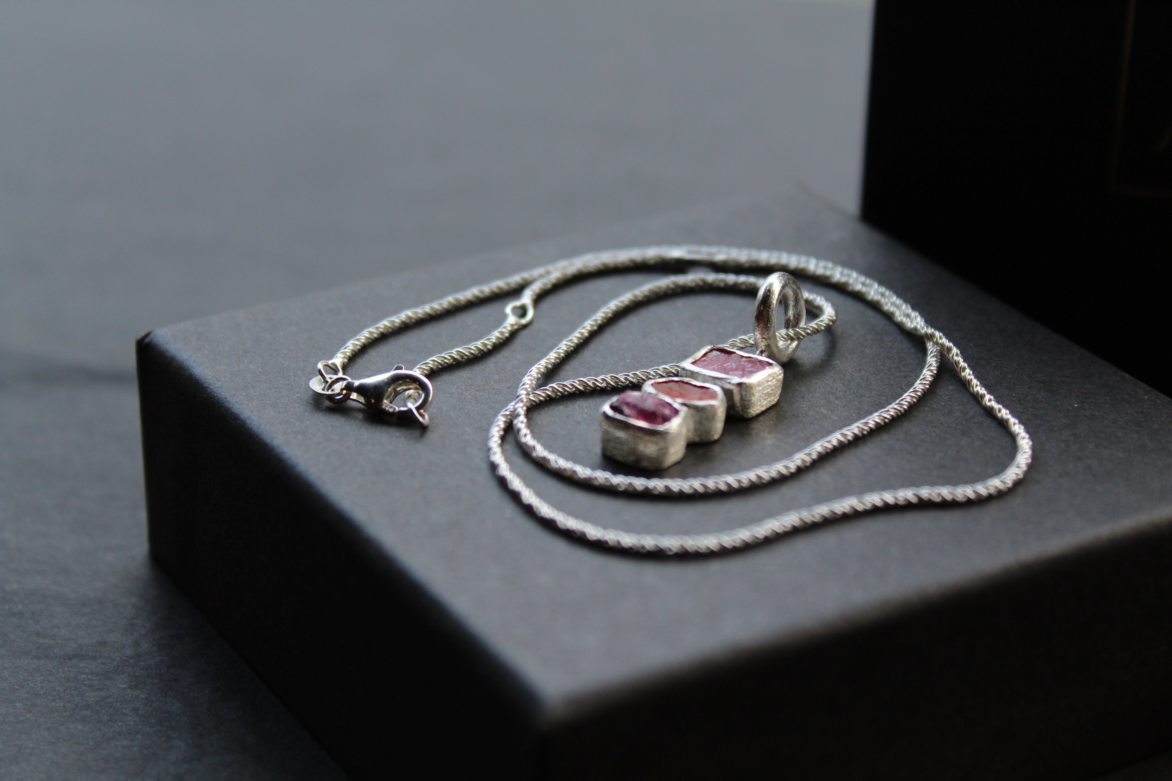 Tourmaline, Ruby and Carnelian Gem Stone Necklace