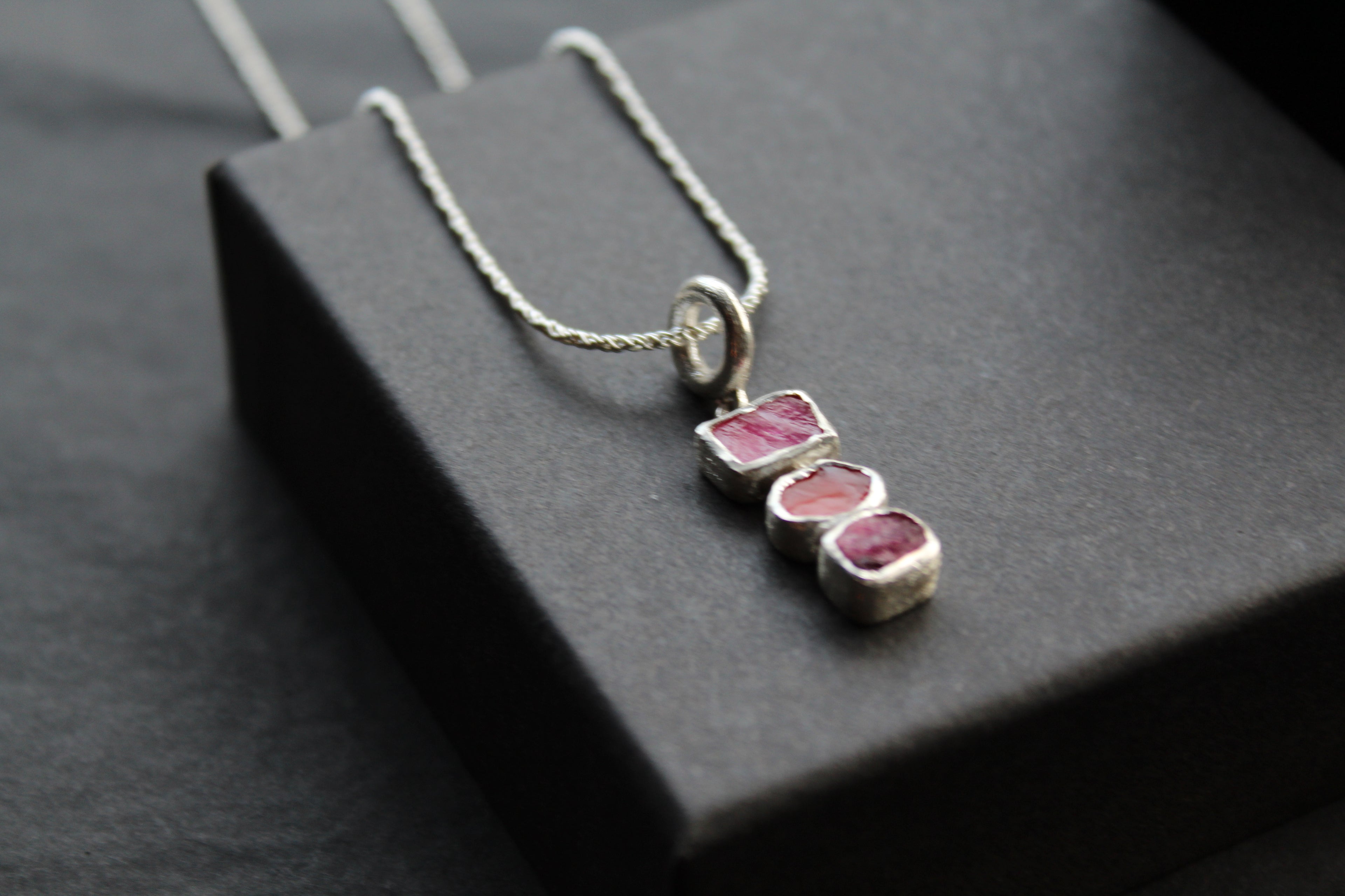 Tourmaline, Ruby and Carnelian Gem Stone Necklace
