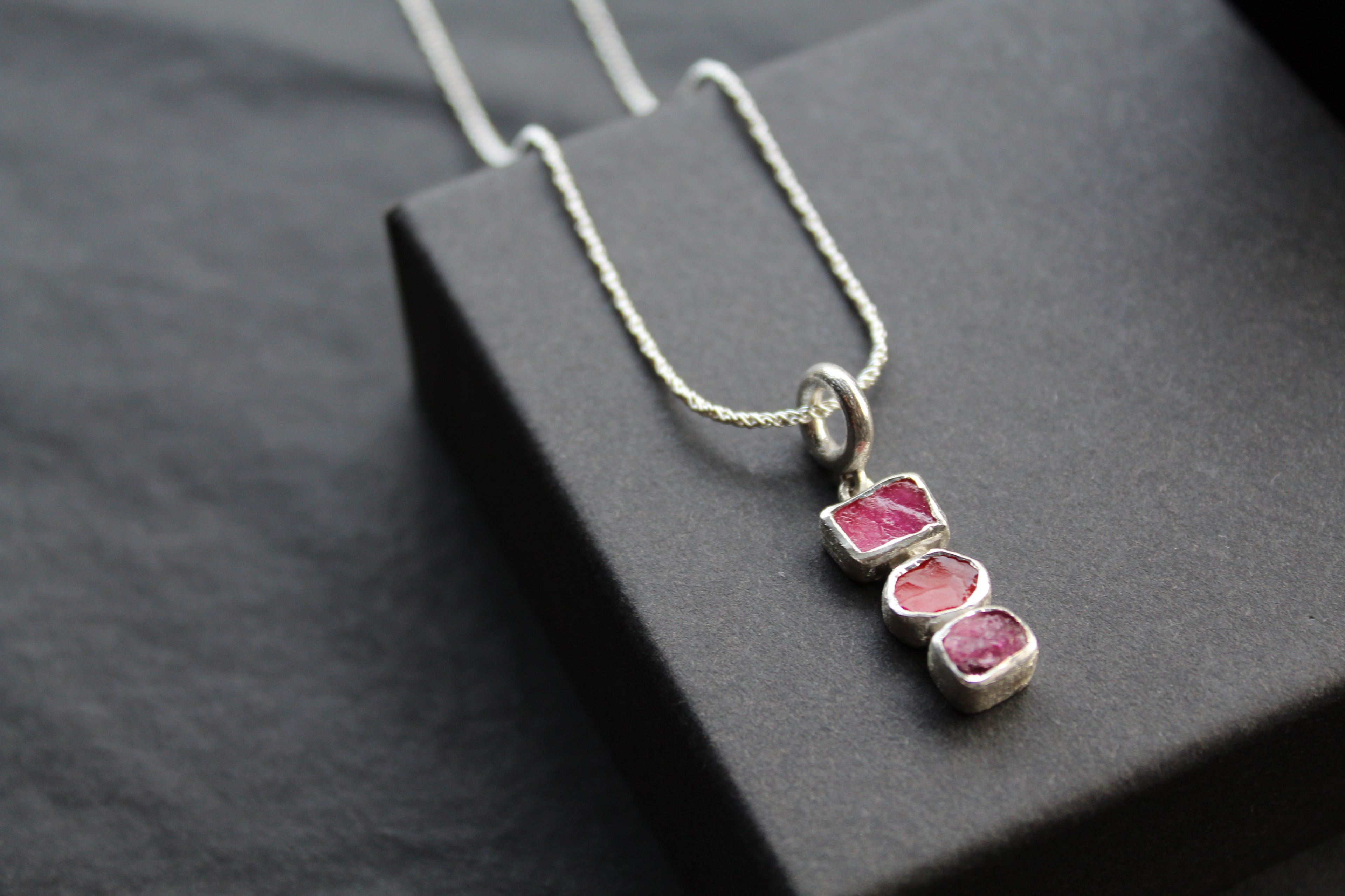 Tourmaline, Ruby and Carnelian Gem Stone Necklace