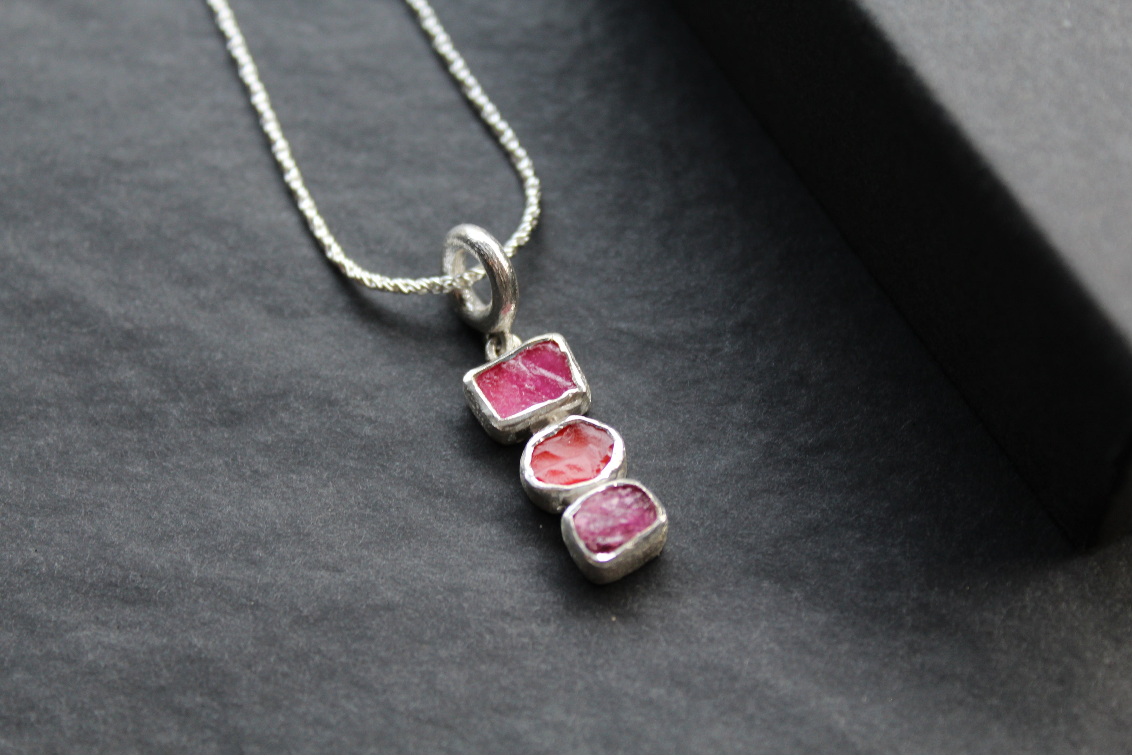 Tourmaline, Ruby and Carnelian Gem Stone Necklace