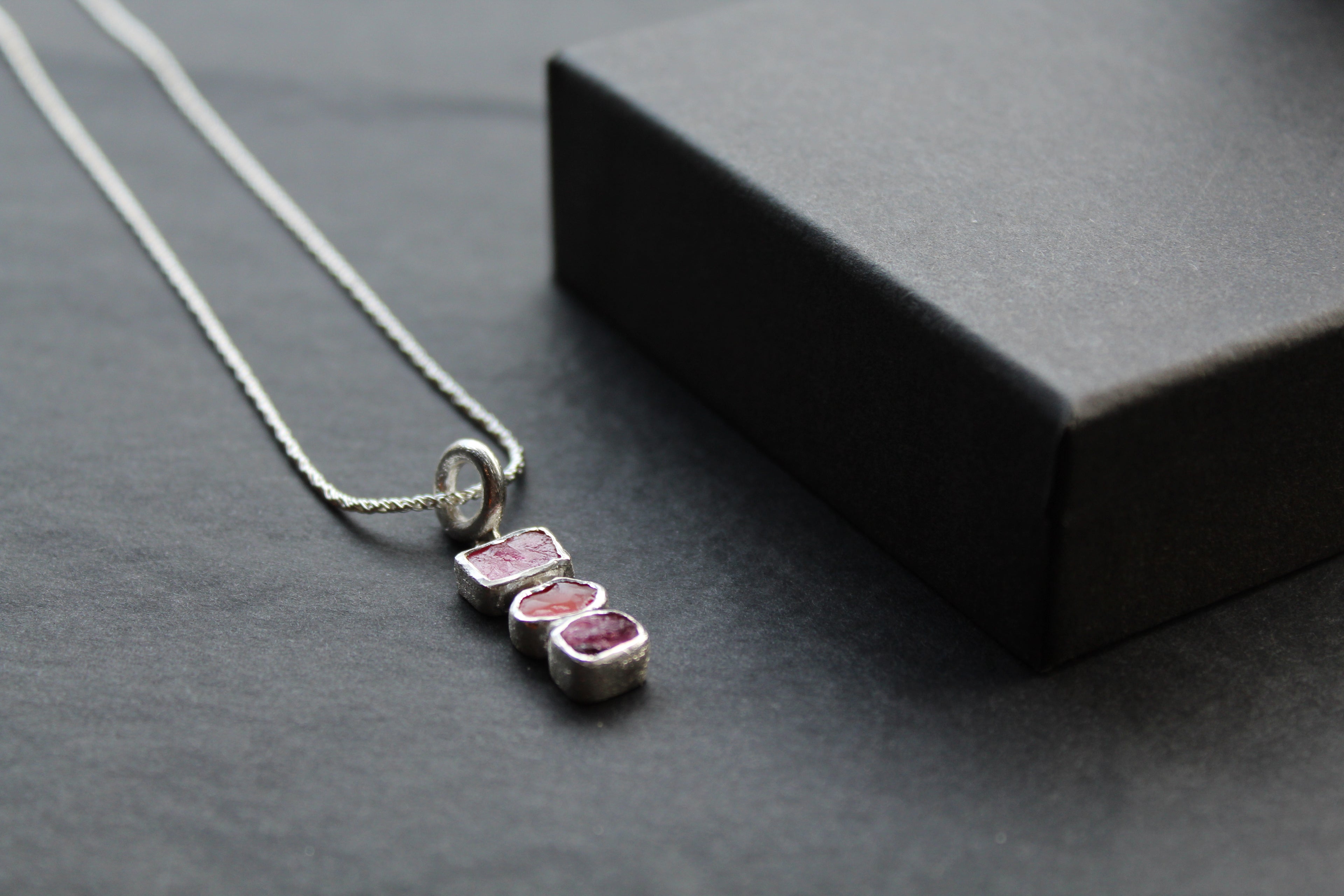 Tourmaline, Ruby and Carnelian Gem Stone Necklace