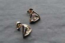 Load image into Gallery viewer, Triangle Cubic Zirconia Knot Earrings
