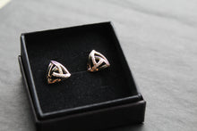 Load image into Gallery viewer, Triangle Cubic Zirconia Knot Earrings
