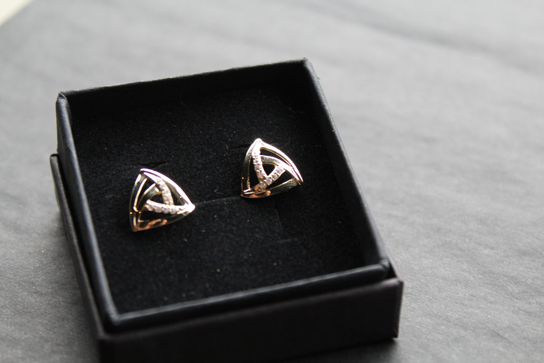 Triangle Cubic Zirconia Knot Earrings
