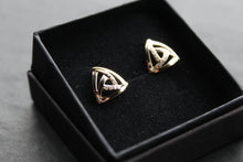 Load image into Gallery viewer, Triangle Cubic Zirconia Knot Earrings
