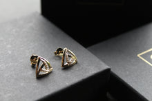 Load image into Gallery viewer, Triangle Cubic Zirconia Knot Earrings
