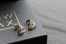 Load image into Gallery viewer, Triangle Cubic Zirconia Knot Earrings
