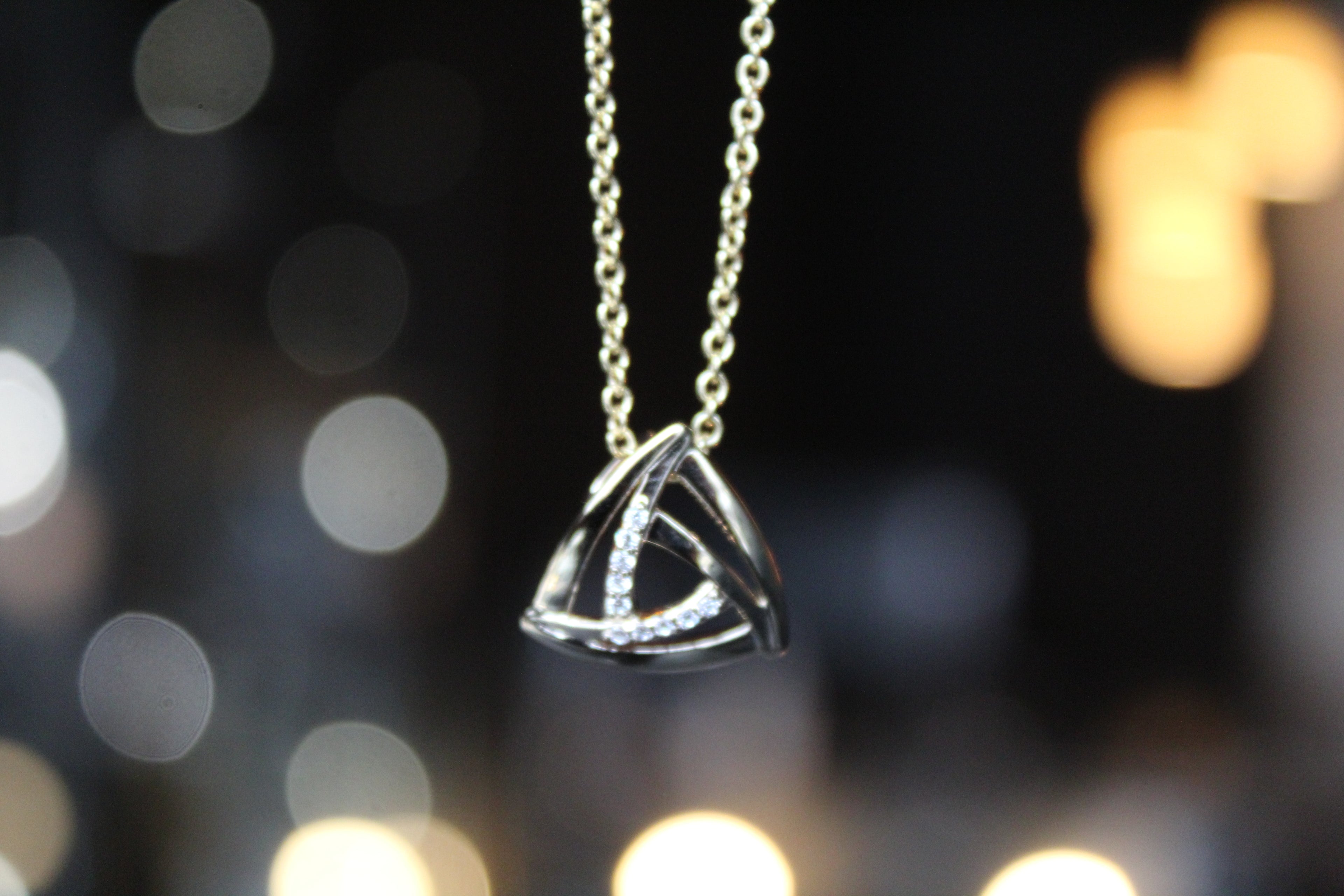 Triangle Cubic Zirconia Knot Necklace