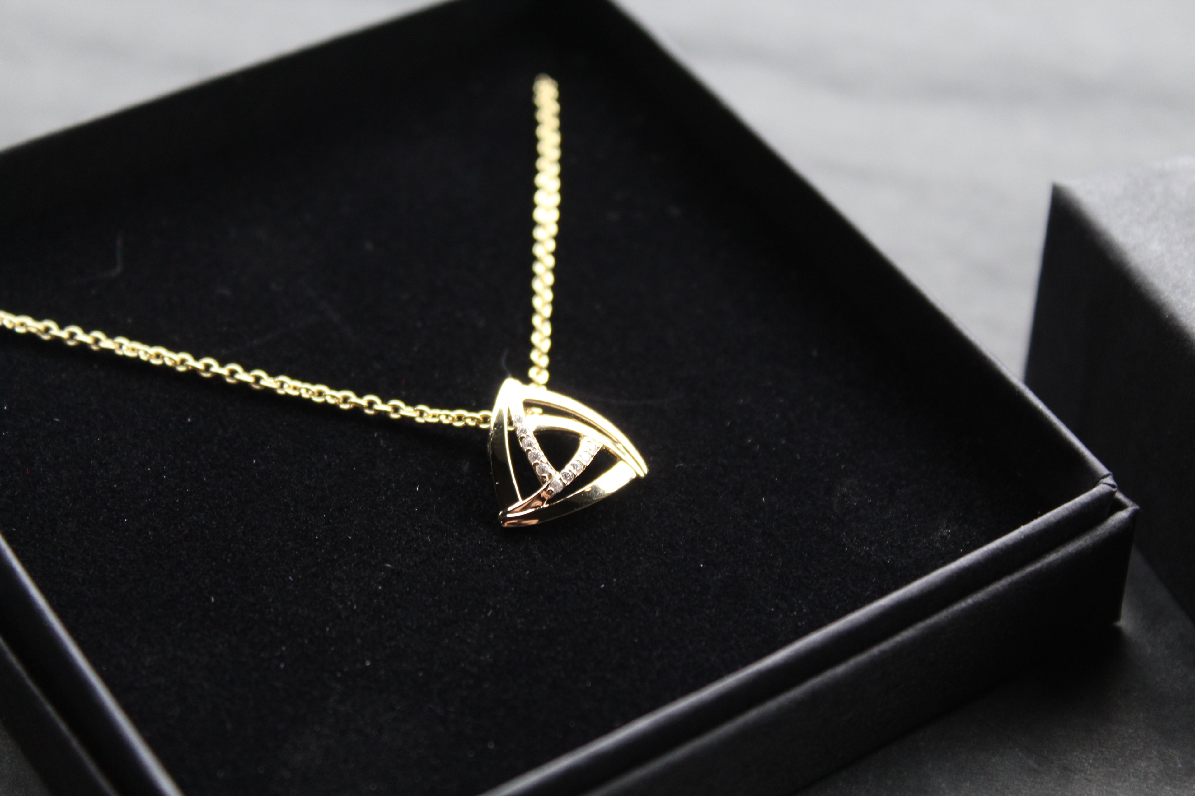 Triangle Cubic Zirconia Knot Necklace